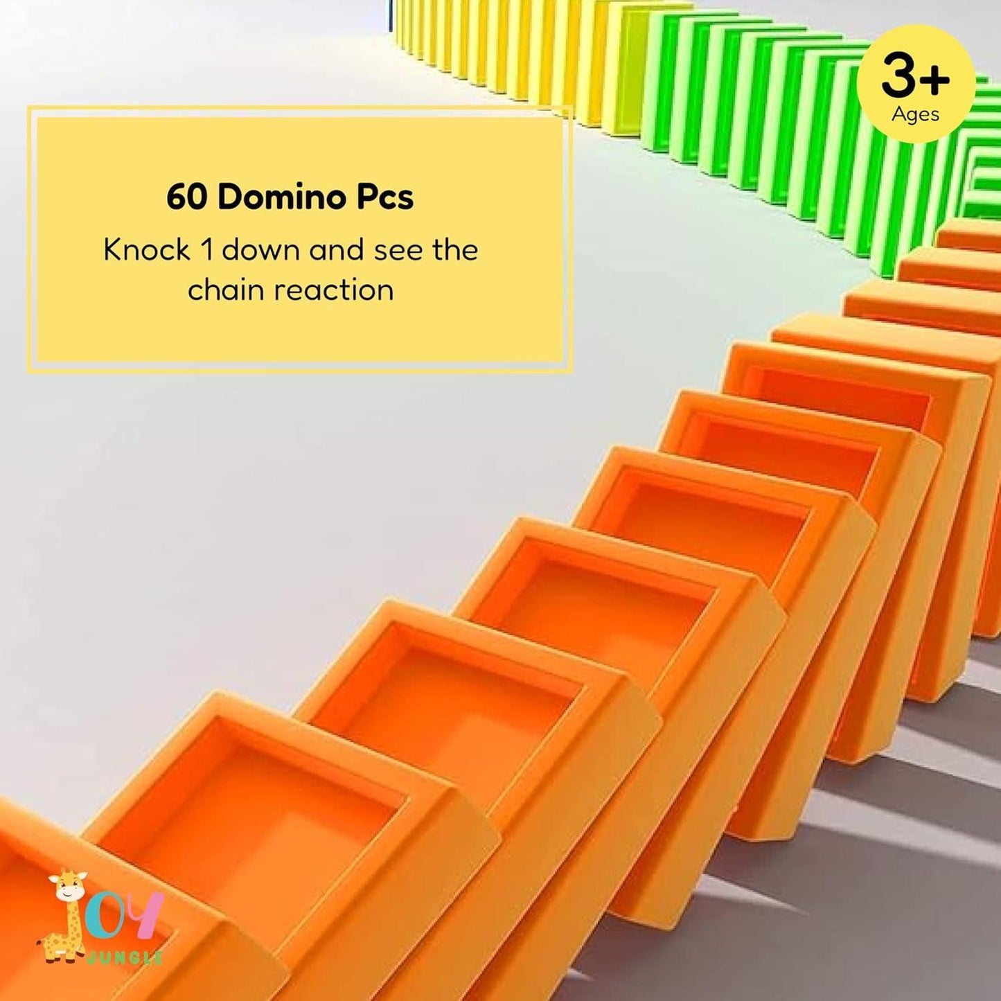Domino Train Toy Set – With 60 Pieces, Light & Sound