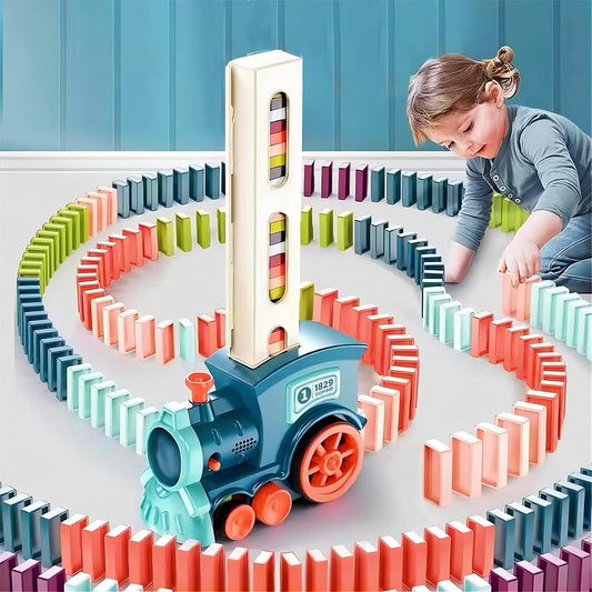Domino Train Toy Set – With 60 Pieces, Light & Sound