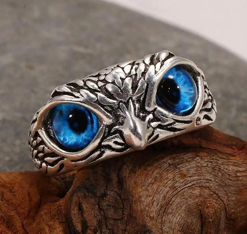 Elegant Owl Design Ring (Unisex | Adjustable | Silver Plated)