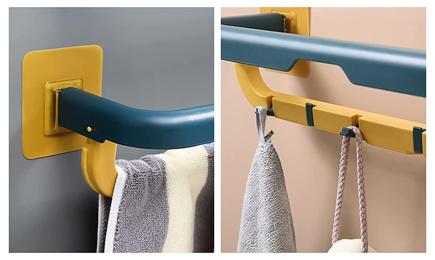 Double Layer Towel Rack with Hooks