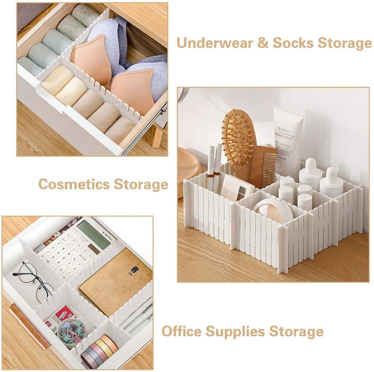 8-Piece Adjustable Drawer Organizer