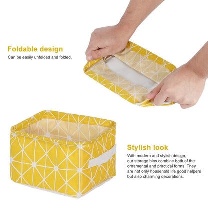 Canvas Fabric Basket with Handle (Pack of 4)