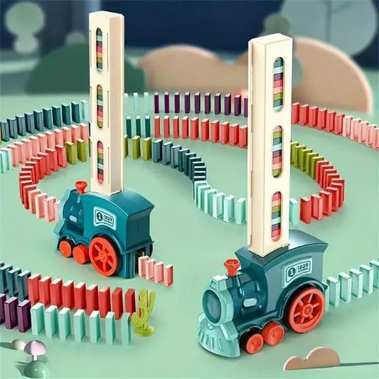 Domino Train Toy Set – With 60 Pieces, Light & Sound