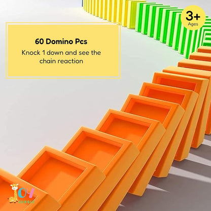 Domino Train Toy Set – With 60 Pieces, Light & Sound