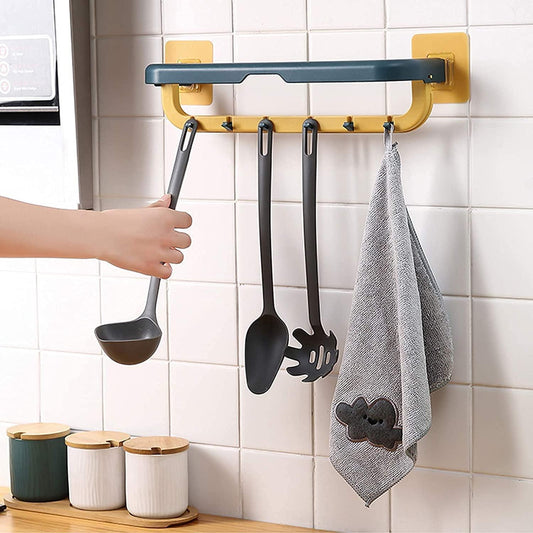 Double Layer Towel Rack with Hooks